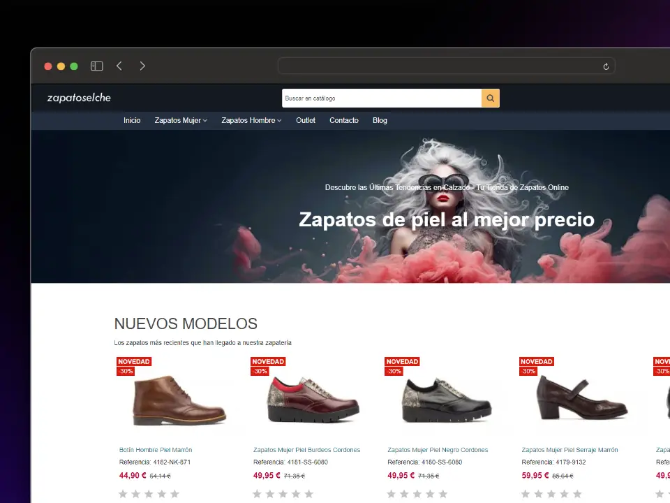 Captura de pantalla del proyecto ZapatosElche.es - Tienda Online de Zapatos de Elche